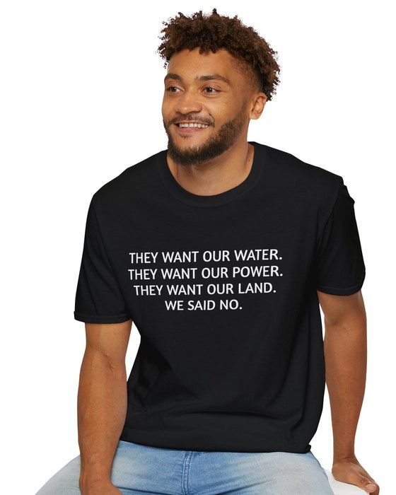 We Said No tee, worn